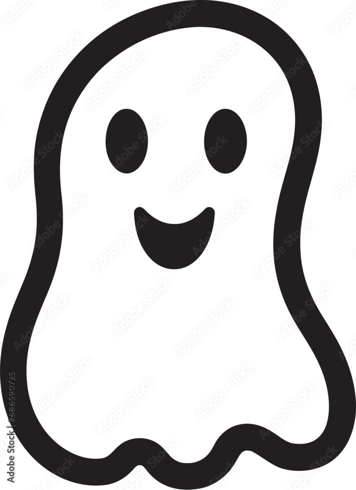 Spooky Sweetness Black Vector Ghost Midnight Charm Cute Ghost Design Spooky Sweetness Black Vector Ghost Midnight Charm Cute Ghost Design