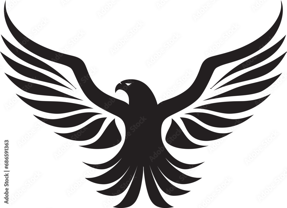 Regal Raptor Profile Eagle Vector Icon Sovereign Bird of Prey Black Vector Design