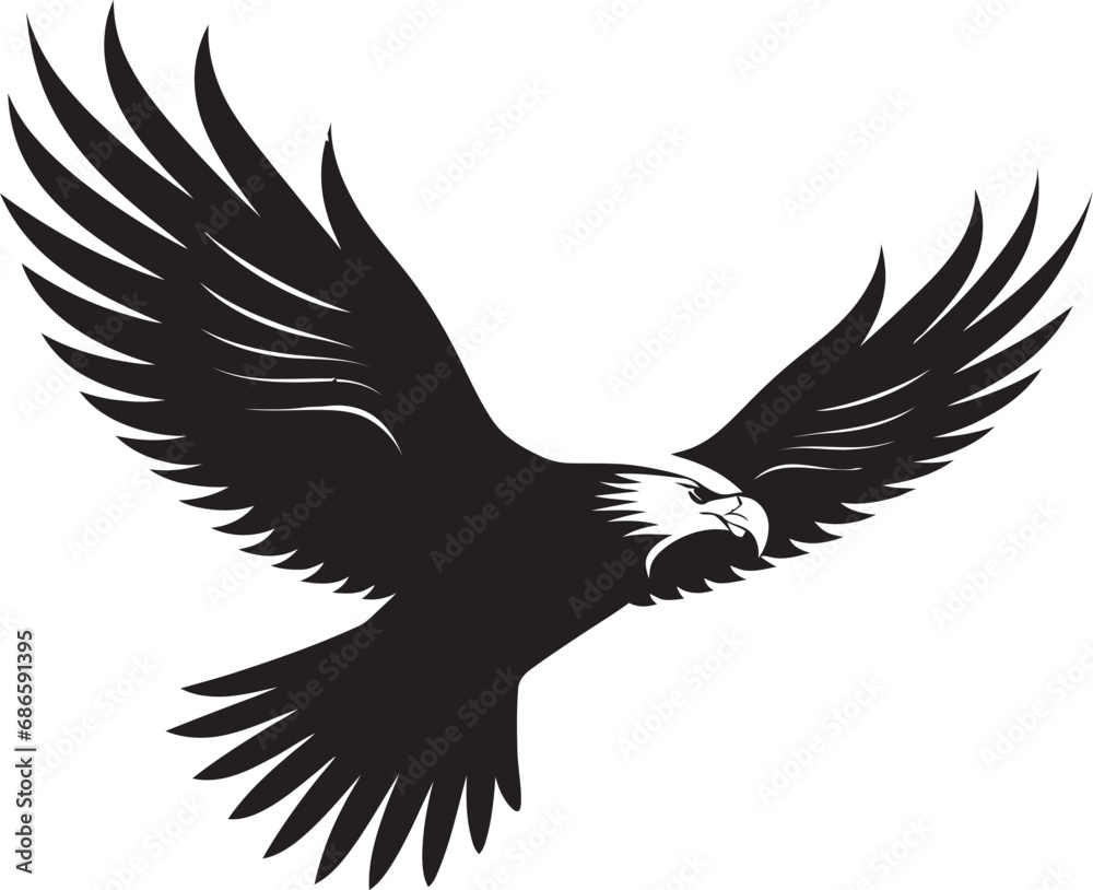 Obraz premium Aerial Majesty Black Vector Eagle Regal Flight Symbol Eagle Vector Design