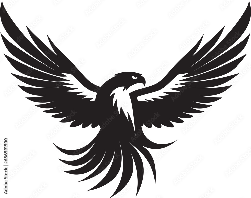 Majestic Flight Profile Vector Eagle Noble Hunter Silhouette Black Eagle Icon