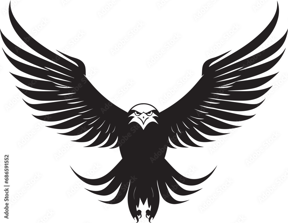 Fototapeta premium Noble Hunter Emblem Eagle Design Fierce Avian Majesty Black Eagle Vector