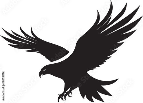 Elegant Aerial Majesty Black Eagle Vector Proud Predator Emblem Vector Eagle Icon