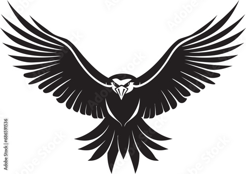 Aerial Sovereignty Black Vector Eagle Dynamic Bird of Prey Eagle Vector Design