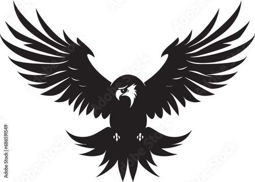 Regal Flight Profile Vector Eagle Icon Sovereign Raptor Symbol Black Vector Eagle
