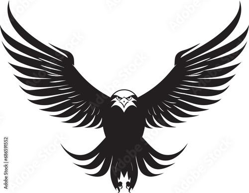 Noble Hunter Emblem Eagle Design Fierce Avian Majesty Black Eagle Vector