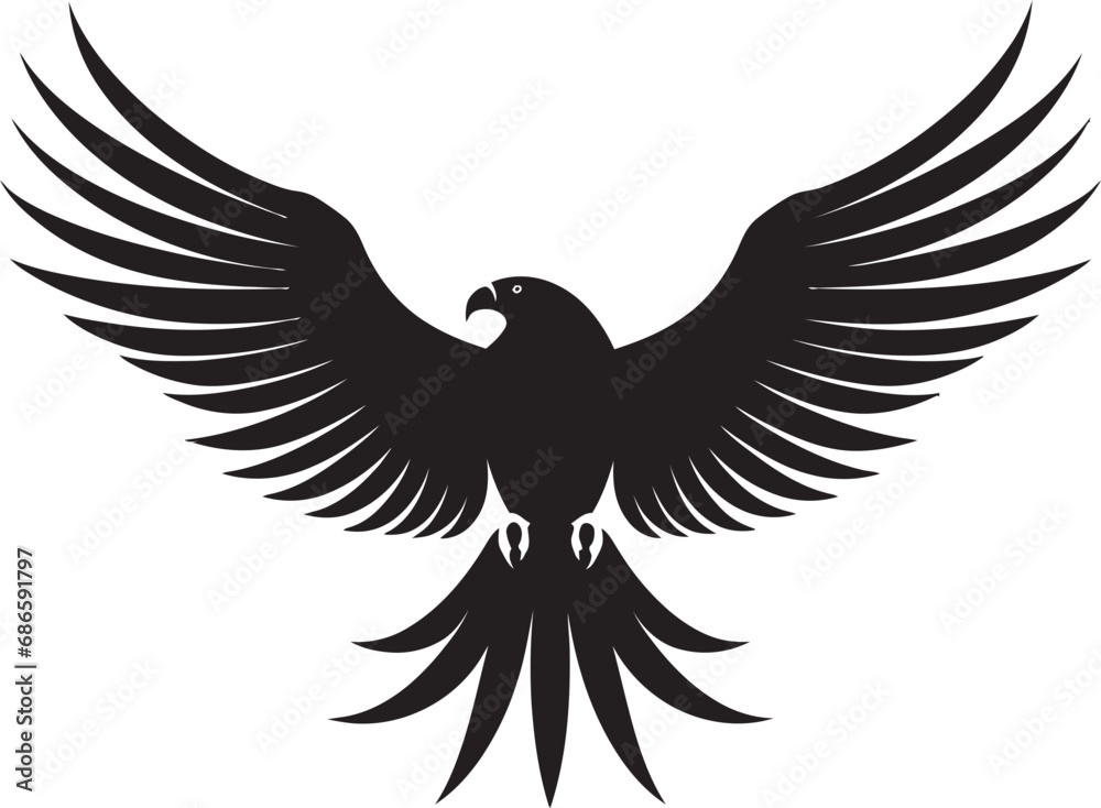 Noble Flight Icon Black Eagle Vector Elegant Raptor Profile Vector Eagle