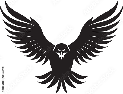 Majestic Silhouette Black Eagle Vector Regal Avian Emblem Vector Eagle Design