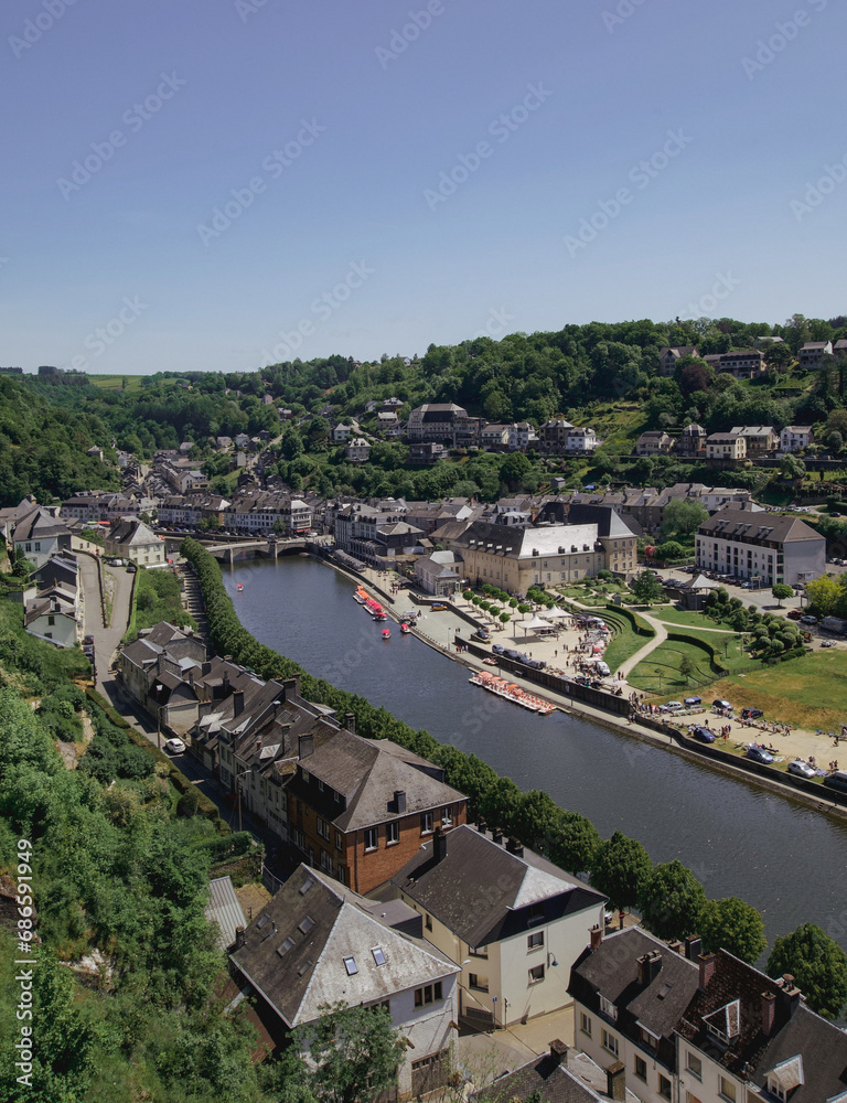 Fototapeta premium Bouillon, Belgium - May 29, 2023 : beautiful view of Bouillon