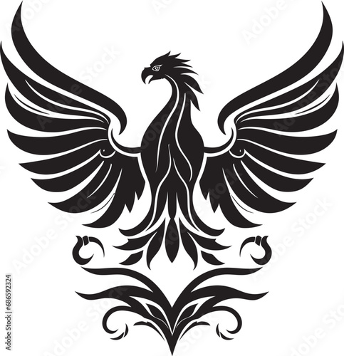 Royal Crest Silhouette Black Heraldic Icon Enigmatic Emblematic Shield Vector Design
