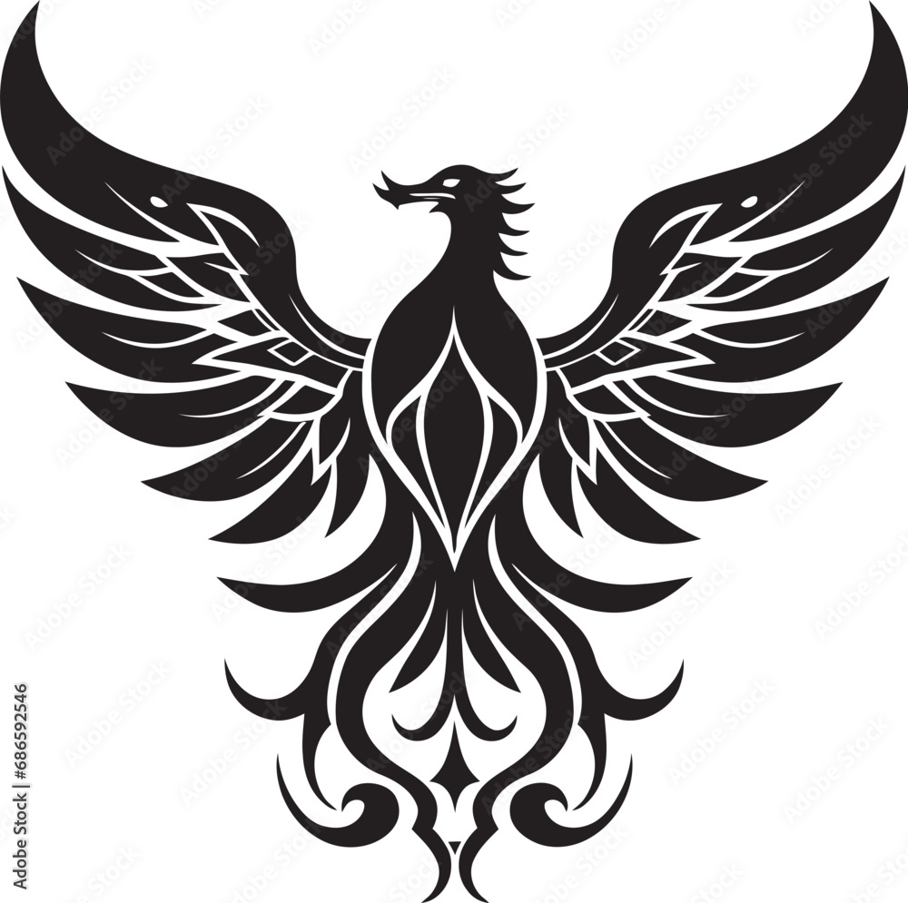 Obraz premium Heraldic Shield Black Emblem Sovereign Insignia Vector Design