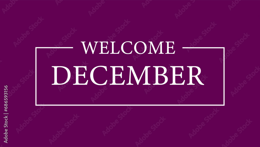 Welcome December Amazing Text Design illustration