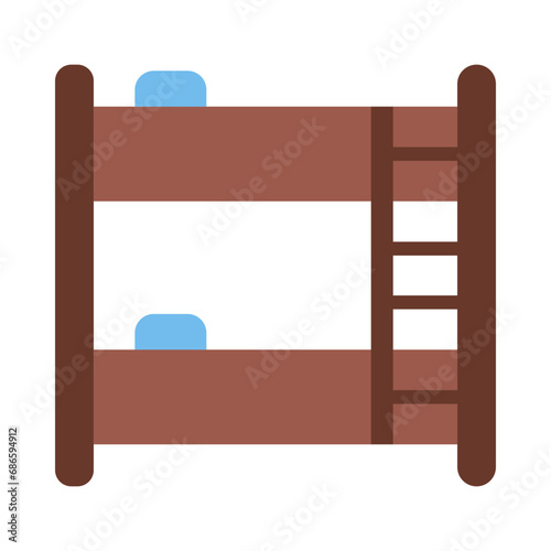 Bunk Bed Vector Flat Icon Design