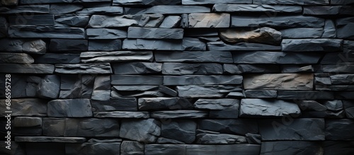 Background or texture of slate stone wall