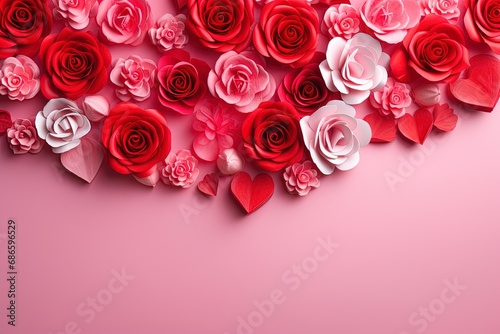 roses and heart background