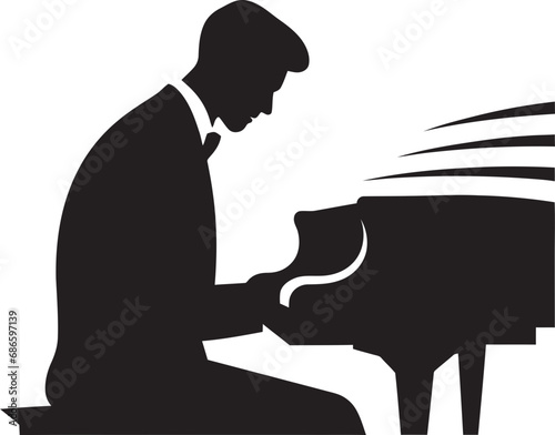 Musical Savant Vector Design Piano Sonata Artist Black Icon