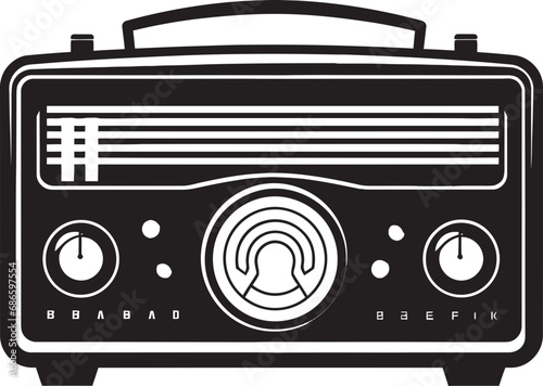 Traditional Wireless Black Icon Historic Broadcast Vector Black Design