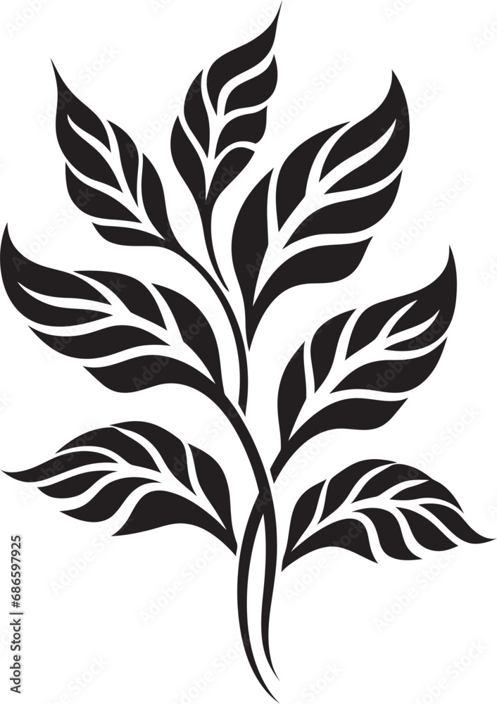 Black Vector Tropical Bloom Icon Lush Floral Haven Vector Design Black Vector Tropical Bloom Icon Lush Floral Haven Vector Design