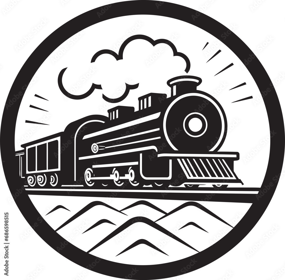 Black Vector Historic Rails Icon Old World Train Routes Vector Design Black Vector Historic Rails Icon Old World Train Routes Vector Design
