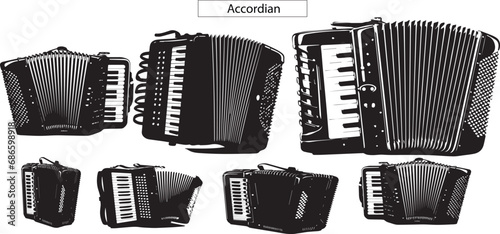 accordion isolated on white photo