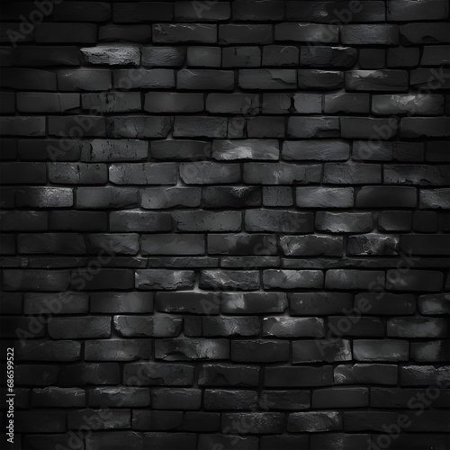 black brick wall background ai generative