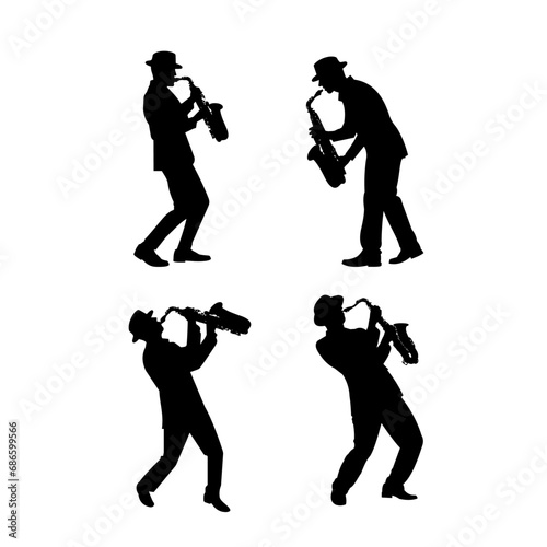 jazz performer saxophonist vector illustration