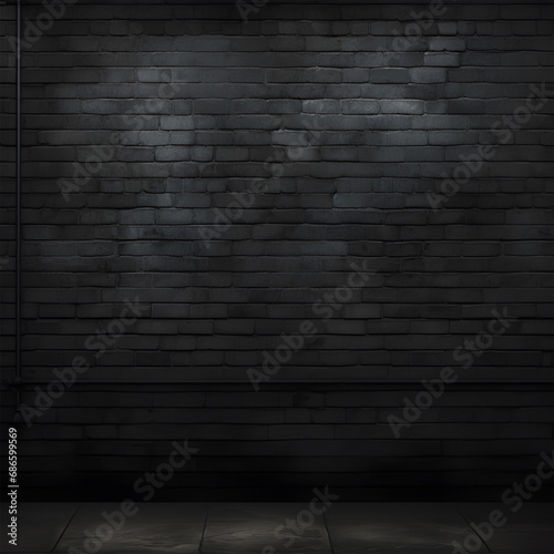 black brick wall background ai generative