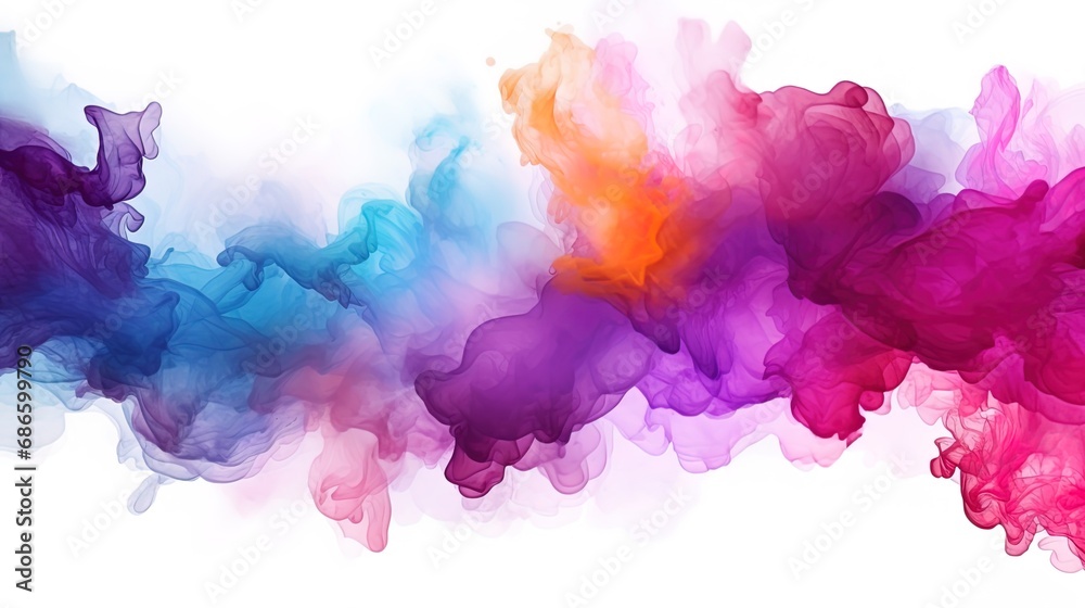 Fototapeta premium Watercolor dreams abstract water paints on a white canvas