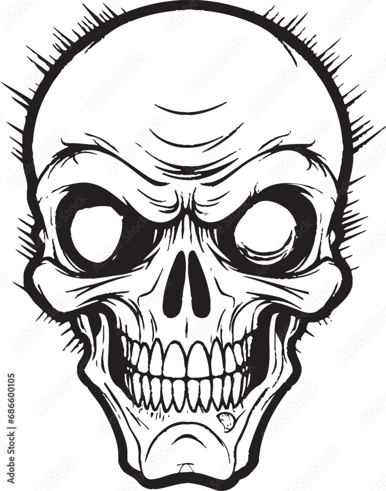 Fototapeta premium Skull shaped Zombie Treat Vector Design Sinister Sweetness Zombie Skull Candy