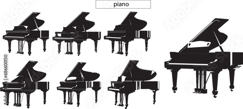 piano icon set 