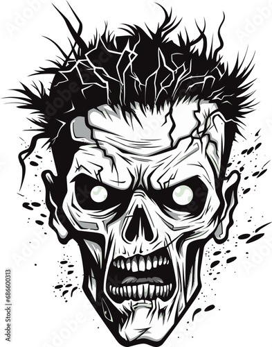Zombies Freakish Design Vector Icon Zombies Unruly Vision Crazy Skull