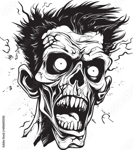 Zombies Chaos Crazy Skull Vector Zombies Unruly Vision Vector Design