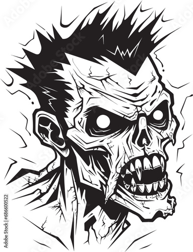 Zombies Chaos Crazy Skull Vector Zombies Unruly Vision Vector Design