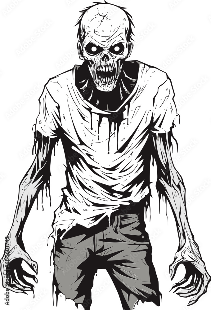 Cadaverous Vector Avatar Full Body Design Zombie March Vector Representation Cadaverous Vector Avatar Full Body Design Zombie March Vector Representation