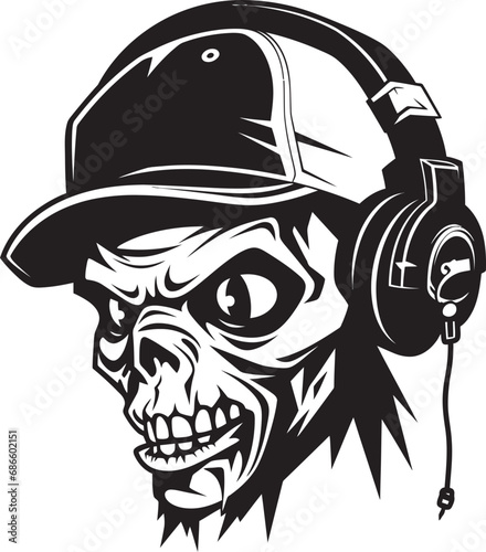 Zombie Beatsmiths Hip Hop Style Vector Zombie Lyricism Unleashed Hip Hop Vector Icon photo