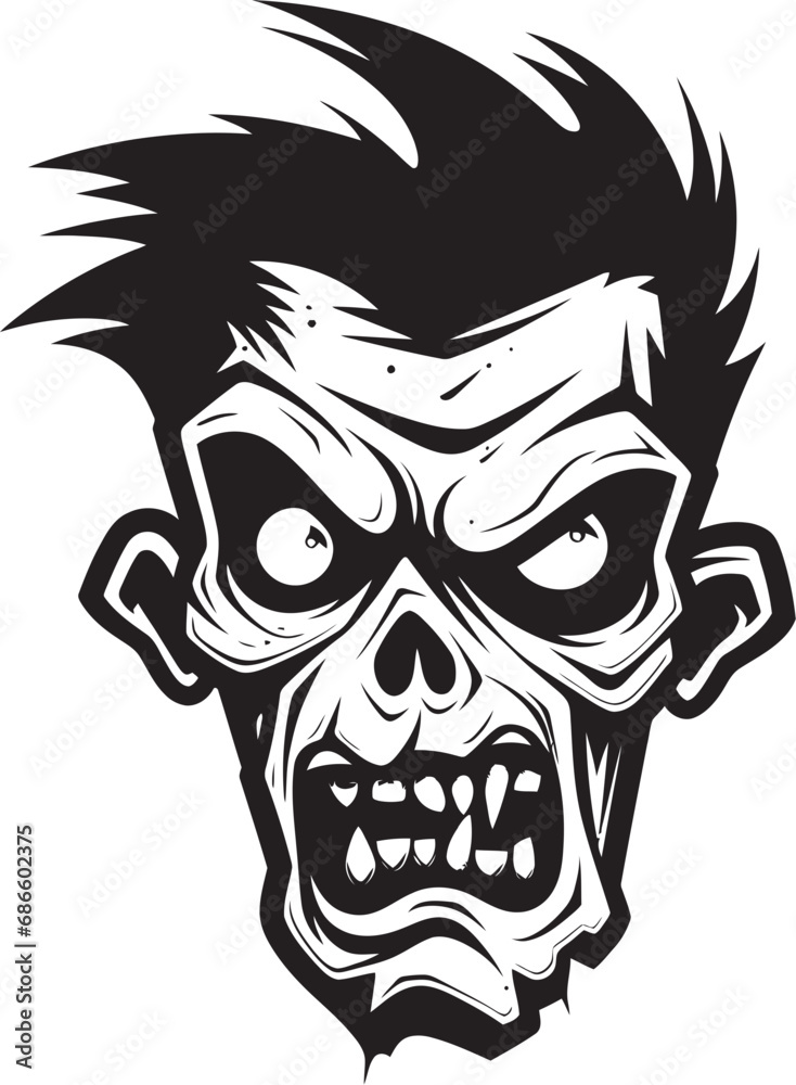 Macabre Mascot Zombie Vector Icon Zombie Character Mascot Vector Illustration