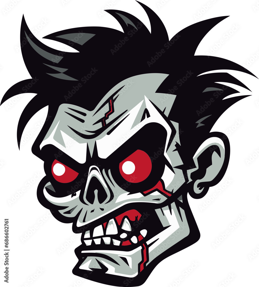 Spectral Zombie Mascot Vector Design Zombie Mascot Symbol Vector Character Spectral Zombie Mascot Vector Design Zombie Mascot Symbol Vector Character