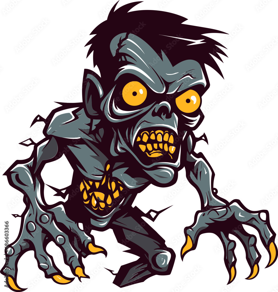Zombie Spirit Sidekick Mascot Vector Cadaver Companion Zombie Mascot Icon