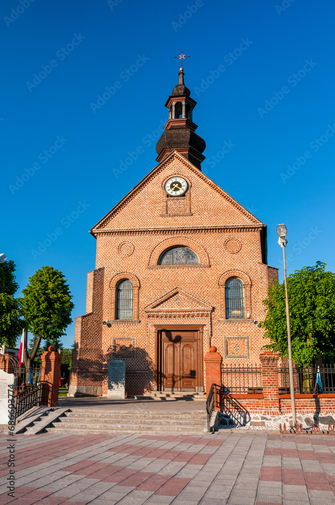 Church of St. Marcin in Kazimierz Biskupi, Greater Poland Voivodeship, Poland - obrazy, fototapety, plakaty 