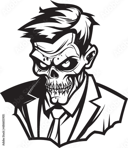 Cadaverous Comrade Zombie Mascot Icon Zombie Crewmate Mascot Vector Graphic photo