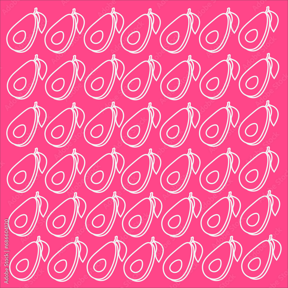 white pattern avocadoes in pink background white pattern avocadoes in pink background
