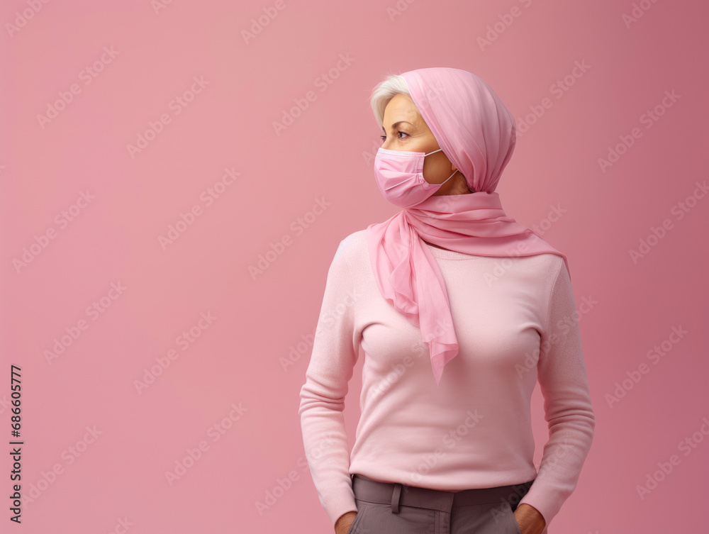 Pink Minimalism: Woman Engaged in Cancer Fundraiser Pink Minimalism: Woman Engaged in Cancer Fundraiser