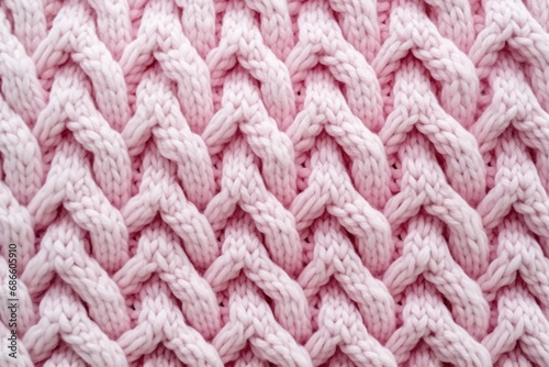 Macro photography of the texture of a knitted pattern in close-up pink