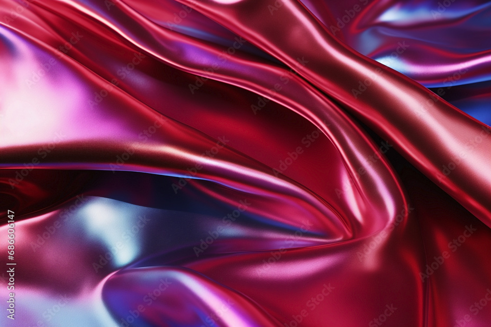 Holographic iridescent foil texture. Dark red, maroon and burgundy pastel and gradient colors. Modern and futuristic design, feeling of luxury and sophistication.