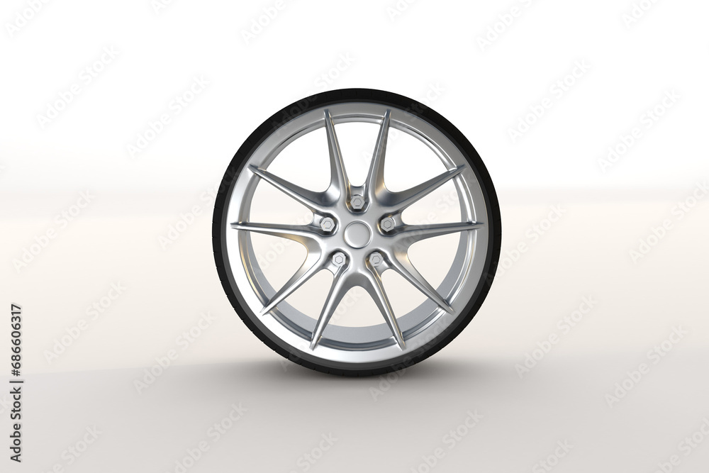 3D Car wheel isolated tire