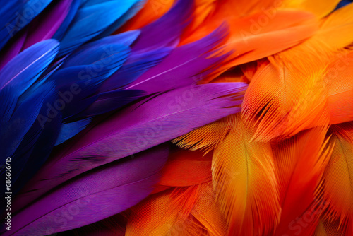 Feathered Elegance: Macro Multicolors © Andrii 