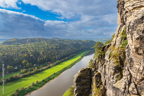 Blick über die Elbe auf die Sächsische Schweiz photo