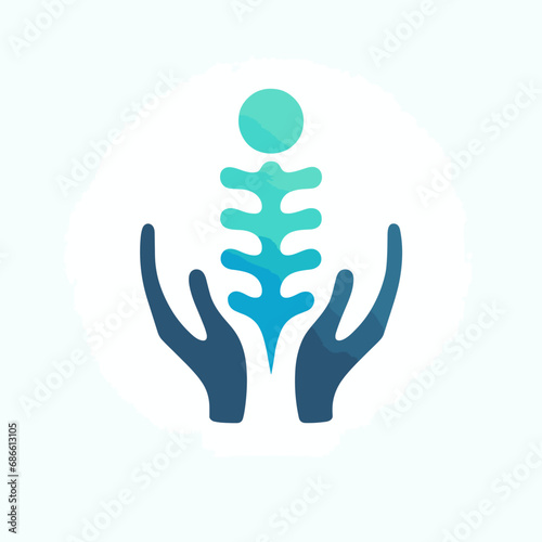 human spine vector Osteopathy logo