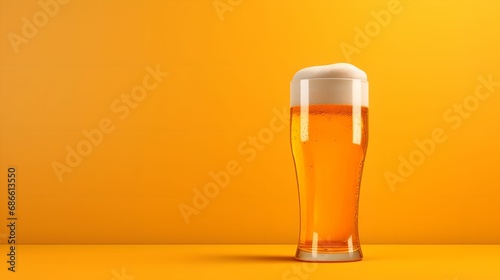 Refreshing Beer on Minimal Background, minimalistic image, simple background, beverage, details