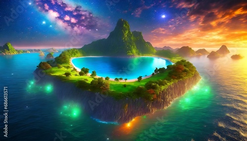 3D Floating Island Composition © CreativeStock
