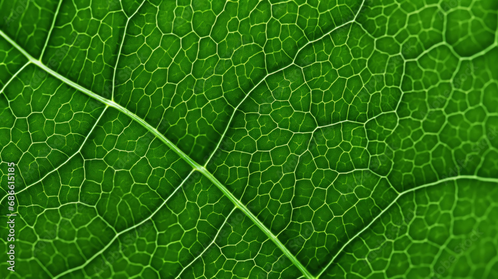 Fresh green leaf texture macro close-up. Generative AI Fresh green leaf texture macro close-up. Generative AI